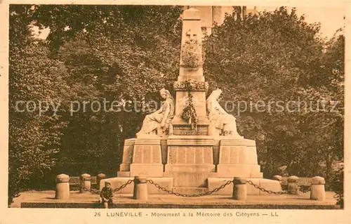 AK / Ansichtskarte Luneville_54 Monument a la Memoire des Citoyens 