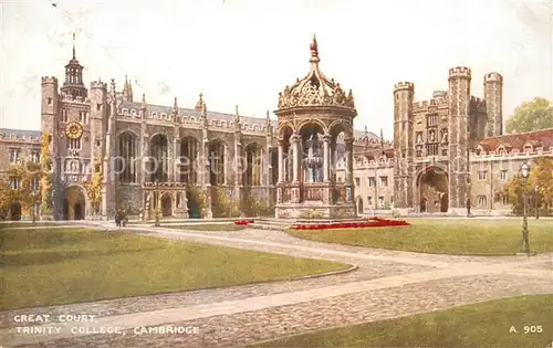 AK / Ansichtskarte Cambridge_Cambridgeshire Great Court Trinity College Cambridge Cambridgeshire