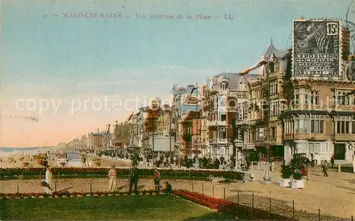 AK / Ansichtskarte Malo les Bains Vue generale de la Plage Malo les Bains