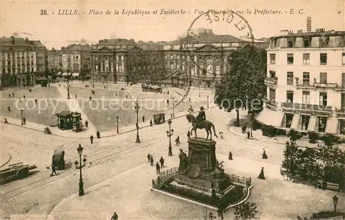 AK / Ansichtskarte Lille_59 Place de la Republique et Faidherbe Vue densemble sur la Prefecture 