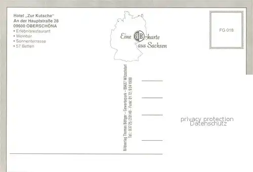 AK / Ansichtskarte Oberschoena_Mittelsachsen Hotel Restaurant zur Kutsche 