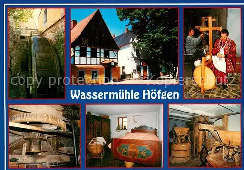 AK / Ansichtskarte Hoefgen_Grimma Wassermuehle Technische Schauanlage Baeuerliches Wohnmilieu Drachenfest 