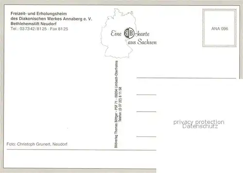 AK / Ansichtskarte Neudorf_Erzgebirge Freizeit  und Erholungsheim des Diakonischen Werkes Bethlehemstift Neudorf Erzgebirge