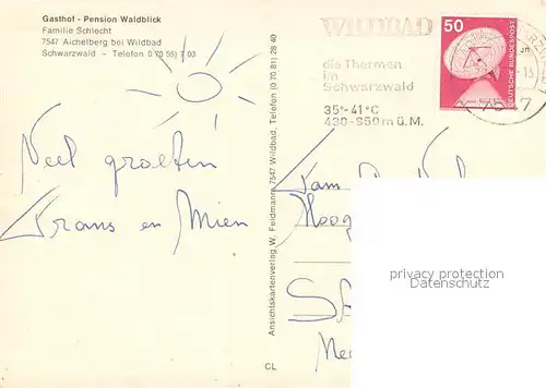 AK / Ansichtskarte Aichelberg_Calw Gasthof Pension Waldblick Restaurant Garten Aichelberg Calw