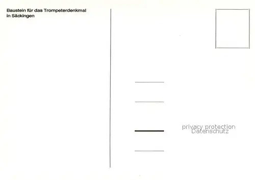 AK / Ansichtskarte Bad_Saeckingen Baustein fuer das Trompeterdenkmal Bad_Saeckingen
