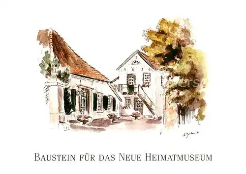 AK / Ansichtskarte Papenburg_Ems Baustein fuer das neue Heimatmuseum Drostel Kuenstlerkarte Papenburg Ems