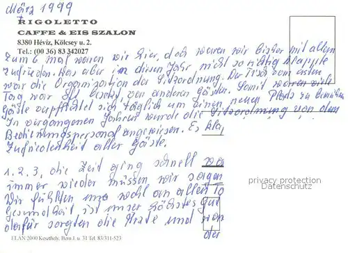 AK / Ansichtskarte Heviz Rigoletto Caffe Eis Szalon Heviz