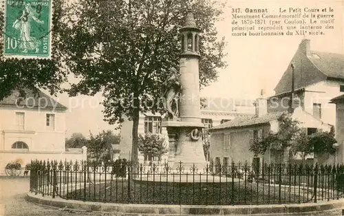 AK / Ansichtskarte Gannat Le Petit Cours et le Monument Commemoratif de la guerre de 1870 71 Gannat
