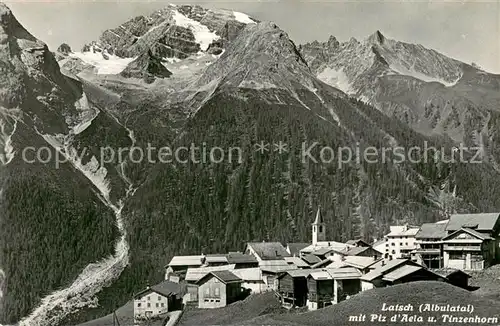 AK / Ansichtskarte Latsch_GR mit Piz dAela und Tinzenhorn Latsch_GR
