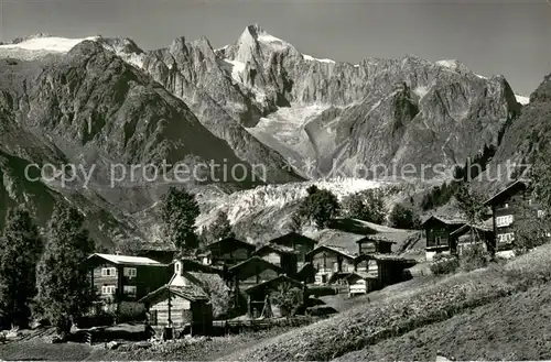 AK / Ansichtskarte Eggen_Bellwald mit Wannenhorn und Fieschergletscher Eggen Bellwald