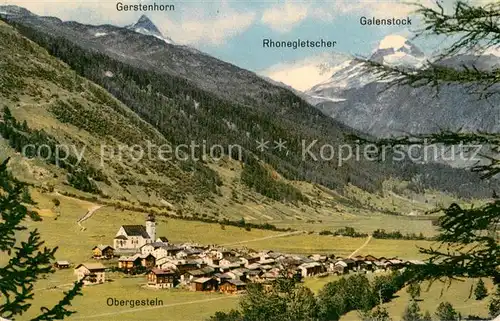AK / Ansichtskarte Obergesteln_VS mit Gerstenhorn Rhonegletscher Galenstock 