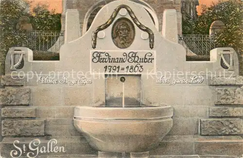 AK / Ansichtskarte St_Gallen_SG Ferdinand Huber Brunnen St_Gallen_SG