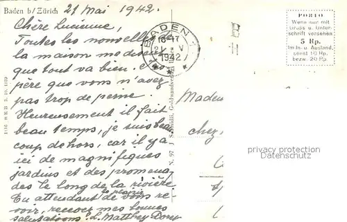 AK / Ansichtskarte Baden__AG Teilansicht mit gedeckter Bruecke 