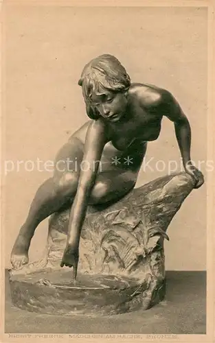 AK / Ansichtskarte Skulpturen Ernsst Freese Maedchen am Bache 