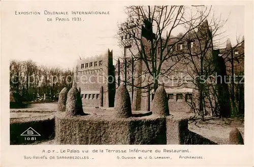 AK / Ansichtskarte Exposition_Coloniale_Internationale_Paris_1931 B 1081 Le Palais vu de la Terasse Inferieure du Restourant 