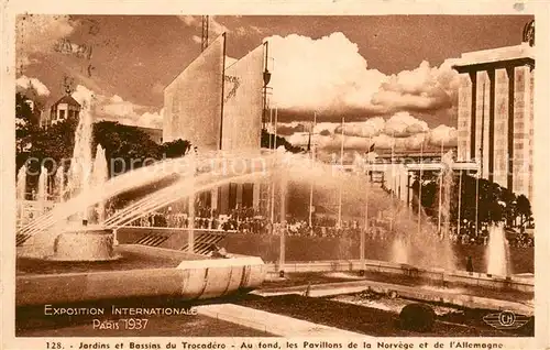 AK / Ansichtskarte Exposition_Internationale_Paris_1937 CH Nr.128 Jardis et Bassins du Trocadero 