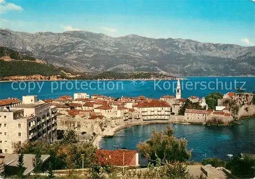 AK / Ansichtskarte Budva_Montenegro Panorama Kuestenort Hafen 