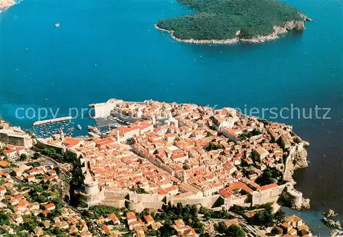 AK / Ansichtskarte Dubrovnik_Ragusa Altstadt Festung Hafen Dubrovnik Ragusa