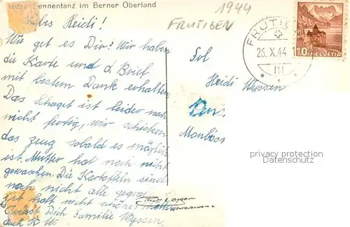 AK / Ansichtskarte Frutigen_BE Sennentanz im Berner Oberland Frutigen BE