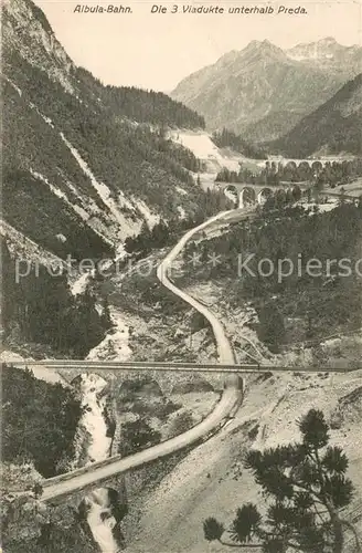 AK / Ansichtskarte Albulabahn_GR Die 3 Viadukte unterhalb Preda 