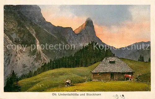 AK / Ansichtskarte Stockhorn_2193m_BE Obere Lindentalhuette mit Stockhorn 