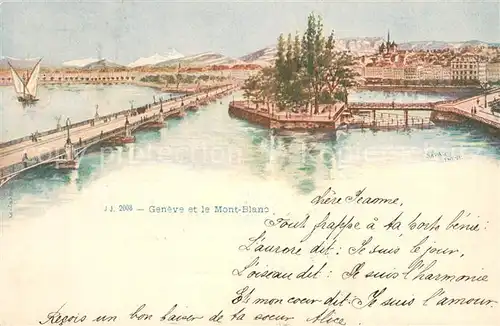 AK / Ansichtskarte Geneve_GE Geneve et le Mont Blanc Geneve_GE