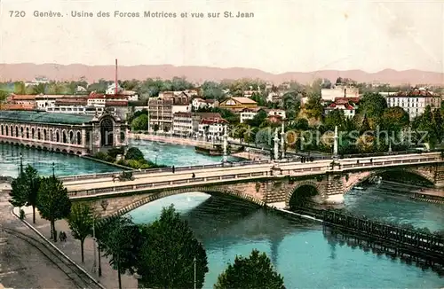 AK / Ansichtskarte Geneve_GE Usine des Forces Motrices et vue sur St.Jean Geneve_GE