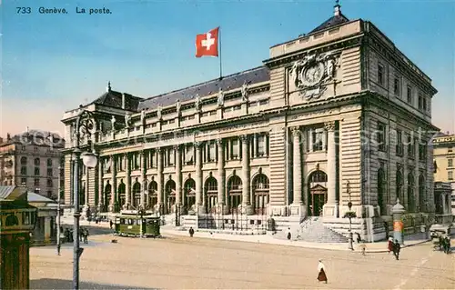AK / Ansichtskarte Geneve_GE Post Strassenbahn Geneve_GE