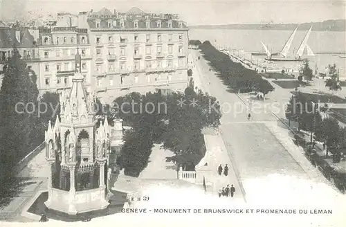 AK / Ansichtskarte Geneve_GE Monument de Brunswick et Promenade du Leman Geneve_GE