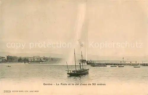 AK / Ansichtskarte Geneve_GE La Rade et le Jet d eau de 90 metres Geneve_GE