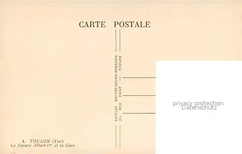 AK / Ansichtskarte Toulon_Var Le Square Albert 1er et la Gare Toulon_Var