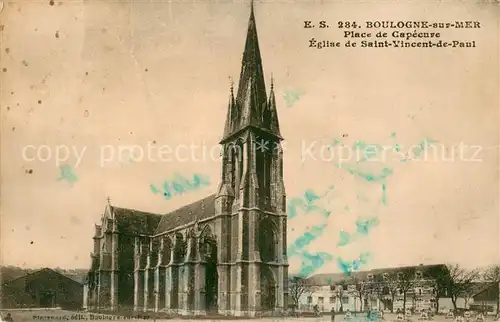 AK / Ansichtskarte Boulogne_62 sur Mer Place de Capecuye Eglise de Saint Vincent de Paul 