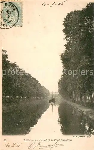 AK / Ansichtskarte Lille_59 Le Canal et le Pont Napoleon 
