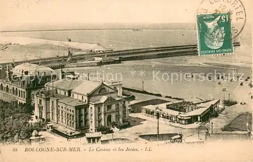 AK / Ansichtskarte Boulogne_62 sur Mer Le Casino et les Jetees 
