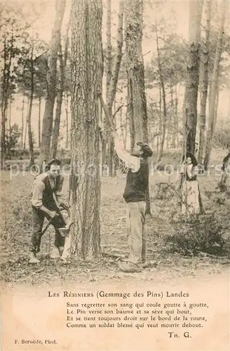 AK / Ansichtskarte Waldarbeit Les Resiniers 