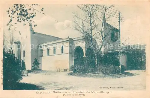 AK / Ansichtskarte Exposition_Coloniale_Marseille_1922  Palais de la Syrie Exposition_Coloniale