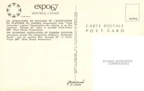 AK / Ansichtskarte Exposition_Universelle_Internationale_Montreal_1967 pavillon de Telephone  