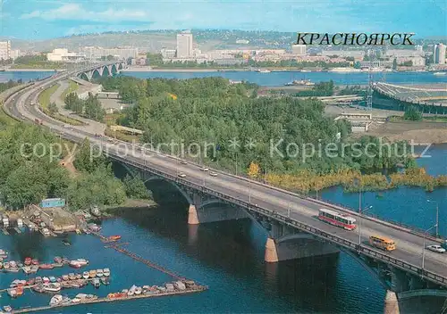 AK / Ansichtskarte Krasnoyarsk_RU Aerial view of the city from the right bank of the Yenisei River 