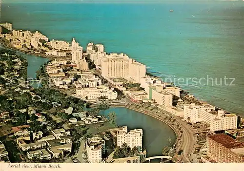 AK / Ansichtskarte Miami_Beach Indian Creek with ocean front hotels aerial view 