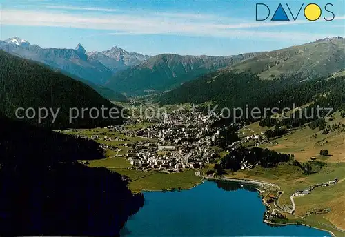 AK / Ansichtskarte Davos_GR Davosersee Piz Ela Tinzenhorn und Piz Mitgel Alpenpanorama Davos_GR