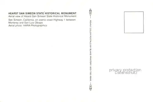 AK / Ansichtskarte San_Simeon_California Aerial view of Hearst San Simeon State Historical Monument 