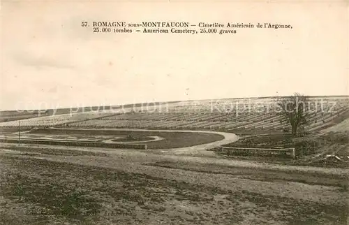 AK / Ansichtskarte Romagne sous Montfaucon_55 American Cemetery 25000 graves 
