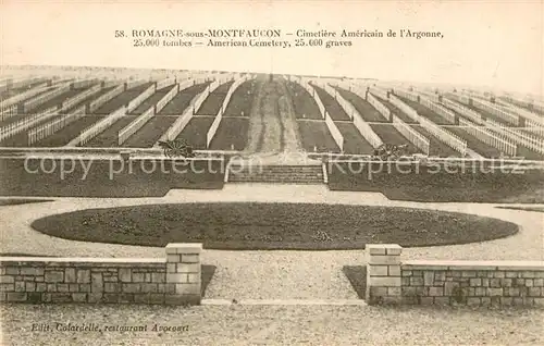 AK / Ansichtskarte Romagne sous Montfaucon_55 American Cemetery 25000 graves 