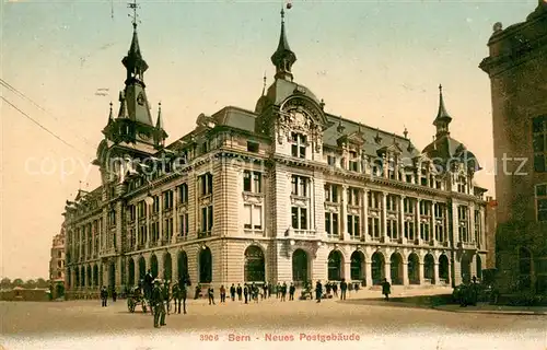 AK / Ansichtskarte Bern_BE Postgebaeude Kutsche Bern_BE