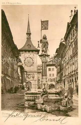 AK / Ansichtskarte Bern_BE Zaehringerbrunnen u. Zeitglocketurm Bern_BE
