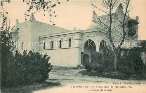 AK / Ansichtskarte Exposition_Coloniale_Marseille_1922  LePalais de la Syrie Exposition_Coloniale