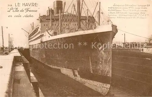 AK / Ansichtskarte Dampfer_Oceanliner Le Havre L ile de France 