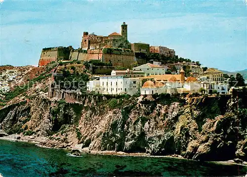 AK / Ansichtskarte Ibiza_Islas_Baleares Catedral y castillo Ibiza_Islas_Baleares