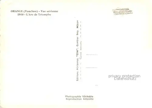 AK / Ansichtskarte Orange_84 Arc de Triomphe vue aerienne 