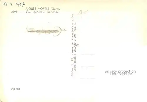 AK / Ansichtskarte Aigues Mortes_30 Vue generale aerienne 